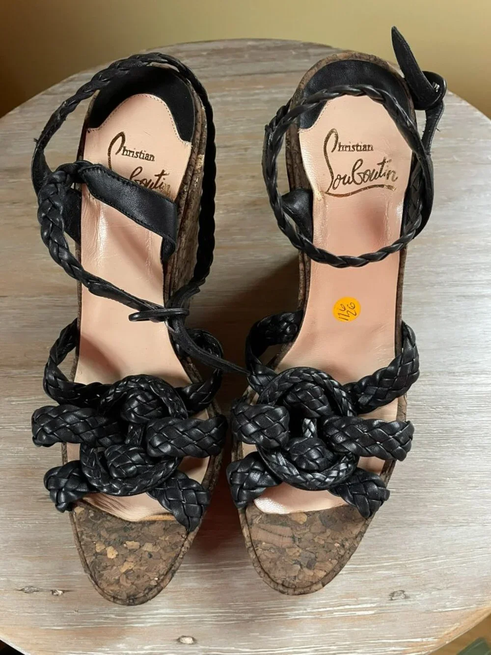 Christian Louboutin  black leather Marilou wedge platform